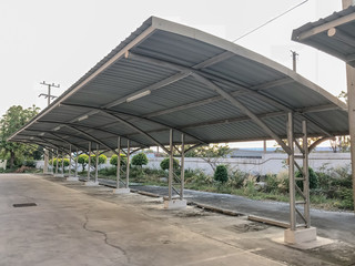 Fototapeta na wymiar Roof, car park, metal sheet