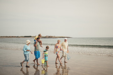 Three Generation Family on a Beach