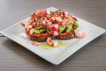 Avocado Toaste With Leftover Lobster Claw Meat