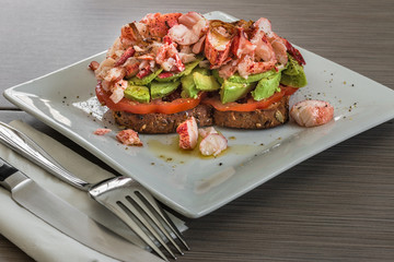 Avocado Toaste With Leftover Lobster Claw Meat