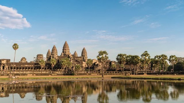 Angkor Wat temple timelapse, Siem Reap, Cambodia 4K Time lapse