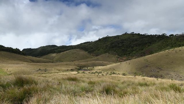 Horton plains landscape timelapse with moving clouds