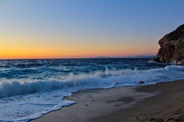 Fototapeta na wymiar Sunset over Milos Beach
