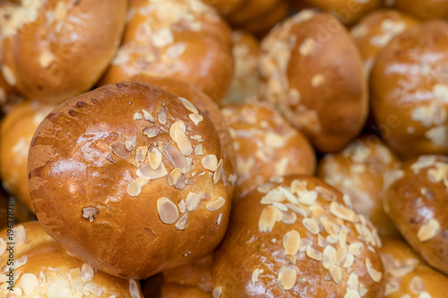 Closeup Background And Wallpaper Of Fresh Bakery In A Supermarket