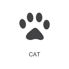 Vector illustration. Cat Paw Prints Logo. Black on White background. Animal paw print with claws.