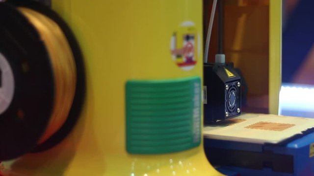 A revolutionary technology,a diy home made three dimensional printer, printing a plastic object made out of biodegreadable disposable plastic filament.