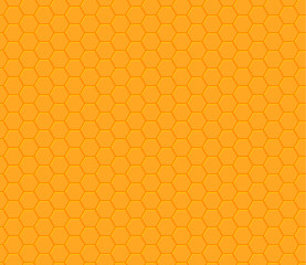 Orange yellow hexagon honeycomb seamless pattern
