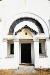 Fototapeta premium white country church in northern Lombardy, Italy