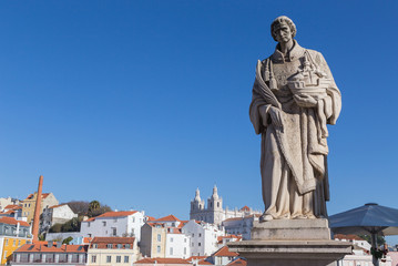 Fototapeta na wymiar Sao Vicente-Statue in Lissabon Portugal