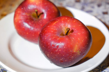 Apple on a plate