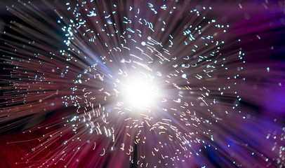 fiber optics, fiber threads for ultra fast internet communications, thin light threads that move...