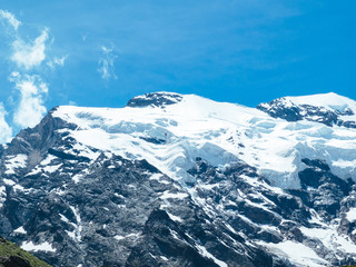 East face of Monte Rosa in Macugnaga, summer day Piedmont Alps, Italy