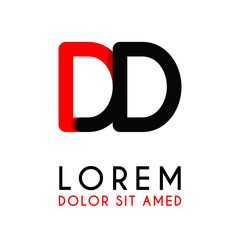 initial Letter DD with red Black and has rounded corners