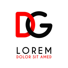 initial Letter DG with red Black and has rounded corners
