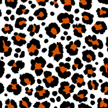 leopard texture pattern repeating seamless white orange black fur print skin print