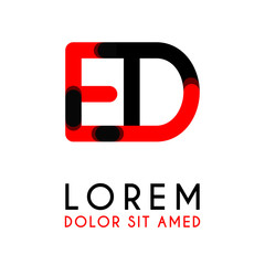 initial Letter ED with red Black and has rounded corners