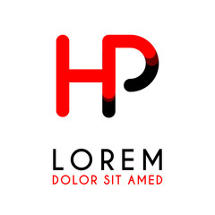 initial Letter HP with red Black and has rounded corners