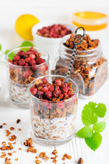 Yogurt with granola and berries