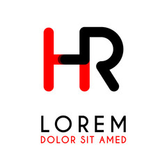 initial Letter HR with red Black and has rounded corners