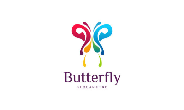Abstract colorful Butterfly Logo designs template, , Butterfly logo designs template