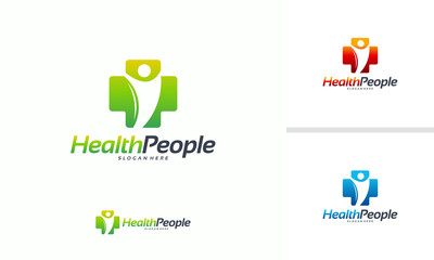 Health People logo designs concept vector, Healthy People logo template, People and Health logo template vector illustration