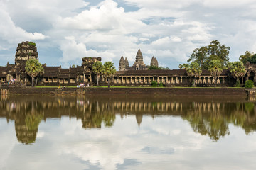 Fototapeta na wymiar View on ancient Angkor Wat complex in Cambodia