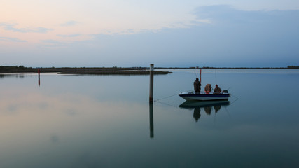 laguna di Bibione al tramonto