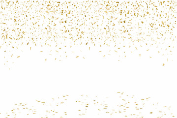 Fototapeta na wymiar Golden confetti isolated on white background
