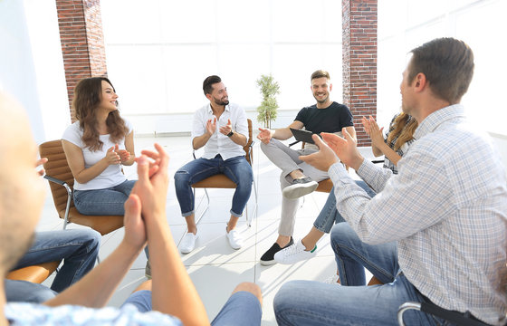 business team at a seminar in the modern office