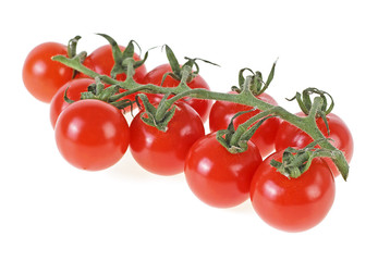 Cherry tomatoes isolated over white background