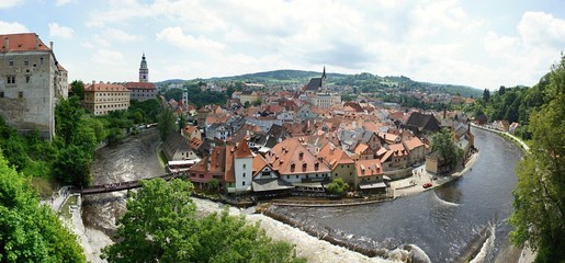 Fototapeta na wymiar Panorama of Cesky Krumlov