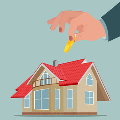 Investment in property, funds for house, vector illustration