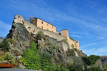 Fototapeta na wymiar Corsica-a view of the citadel in Corte