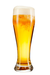 glass of beer isolated on white background.