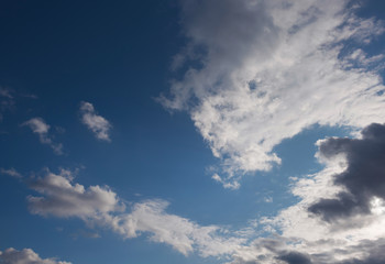 Blue sky with white clouds.