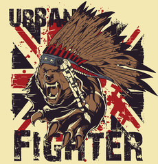 Obraz premium Bear urban fighter