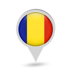 Fototapeta premium Romania Flag Round Pin Icon
