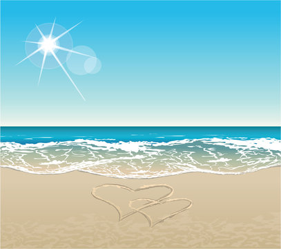 vector tropical beach with much copy space