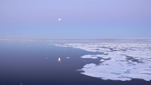 Drifting past sea ice looking for polar bears in Hecla and Griper Trough off Baffin Island, Nunavut, Canada.