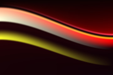Abstract smooth color wavy vector art background on the dark backdrop .