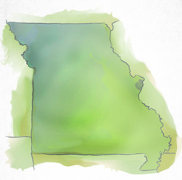 Missouri USA watercolor map