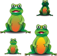 Cute, cartoon frogs
