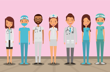 Obraz premium medical professional people female and male specialist vector illustration