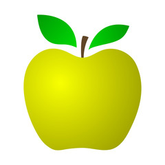 Yellow Apple on a white background