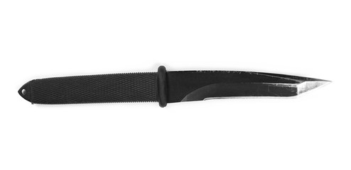 old black military knife on white background