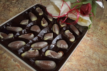 chocolate sweets in the form of cockleshells