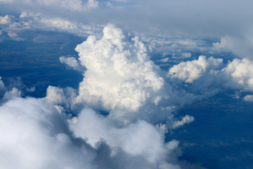 Obraz na płótnie Canvas Clouds in the sky, view from the airplane