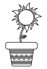 flower pot icon over white background, vector illustration