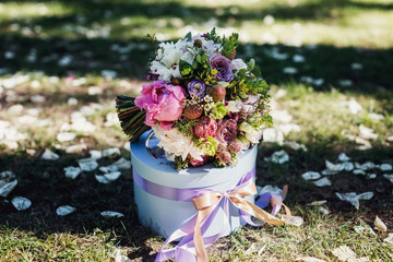 wedding bouquet of pink flowers