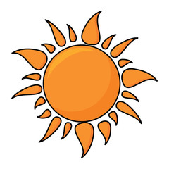 sun shape icon over white background, colorful design. vector illustration